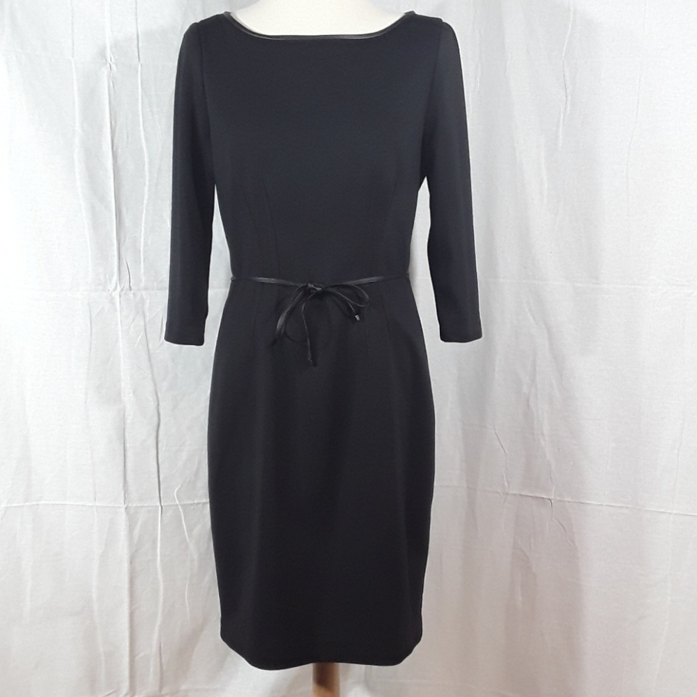 T Tahari black elegant dress with belt - Picture 1 of 7